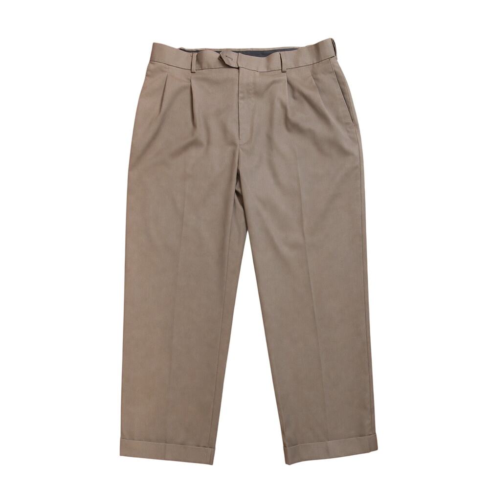 Stafford Mens Pleated Dress Pants Flat Front Cuffed Work Trousers 38x30
